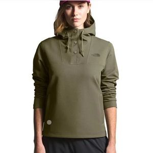 The North Face Jacket Tekno Ridge Pullover Hoodie 1/4 Snap Womens Olive- Large